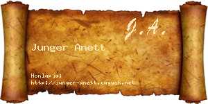 Junger Anett névjegykártya
